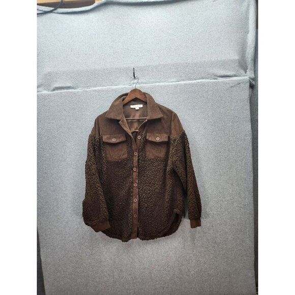 HYFVE Jackets & Blazers - HYFVE Brown Sherpa Button-Up Jacket Size S